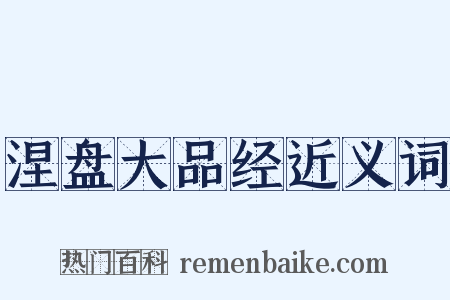 涅盘大品经近义词是什么意思的图片